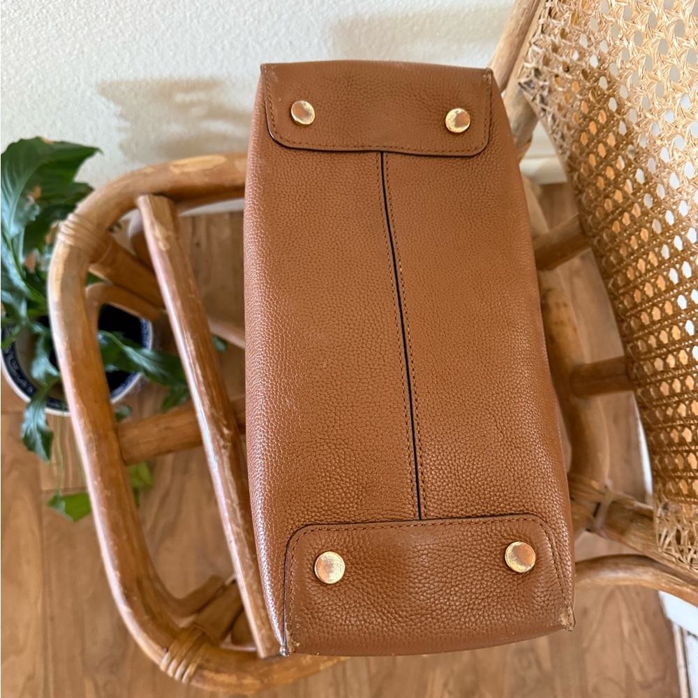 Michael Kors Cognac Brown Pebbled Leather Satchel - Picture 6 of 16